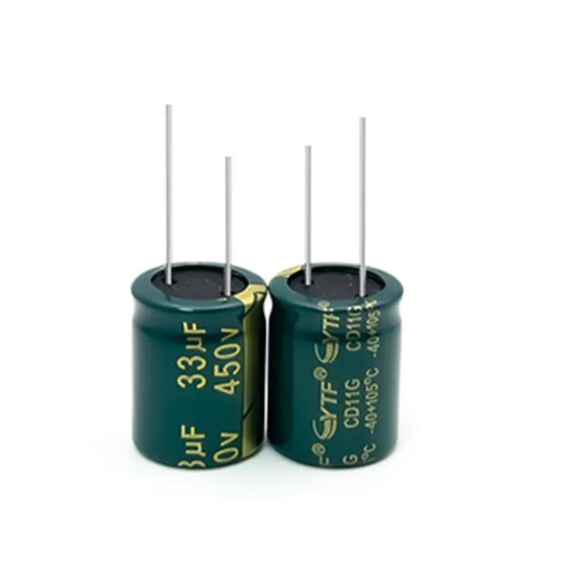 10pcs High Frequency Low Resistance 450V33UF Volume 16*20mm 33UF/450V Long Life Capacitor for Switching Power Supplies