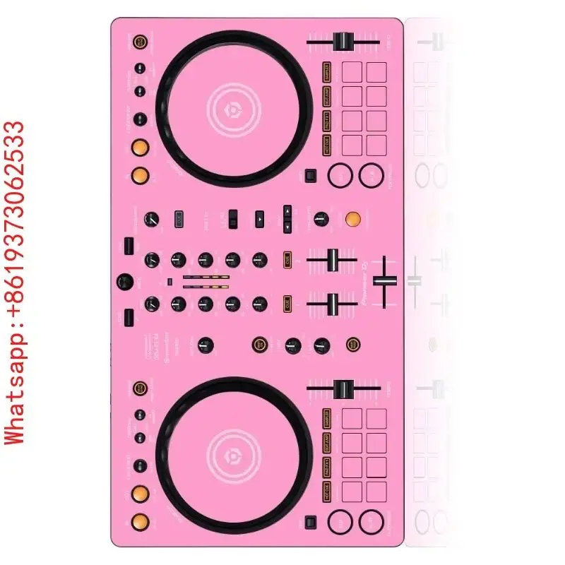 

Наклейка для контроллера-проигрывателя DDJ-FLX4 (универсальный аппарат), белая и розовая, на выбор, для DJ-оборудования