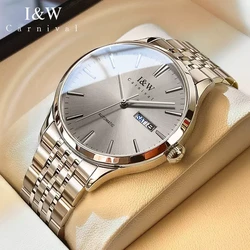 Carnival High-end Series I&W Brand Automatic Mechanical Watches Men Waterproof Watches 316L Steel Sapphire Business Men's Watch