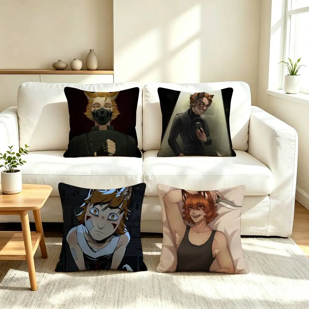 R-Ren Hana Boyfriend to Death Pillow Case Square Double-Sided Sofa Cushion Cover Bedroom Bedside Pillow
