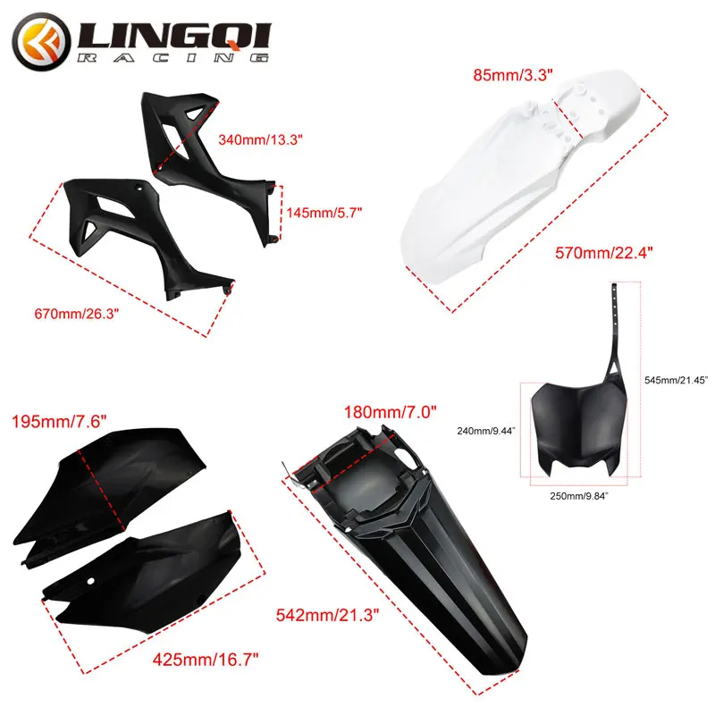 LINGQI CRF125 2022 Plastic Fairing Kit Front Rear Fender Number Plate for CRF 125 Pit Dirt Bike Motorcycle Mudguard Set Parts