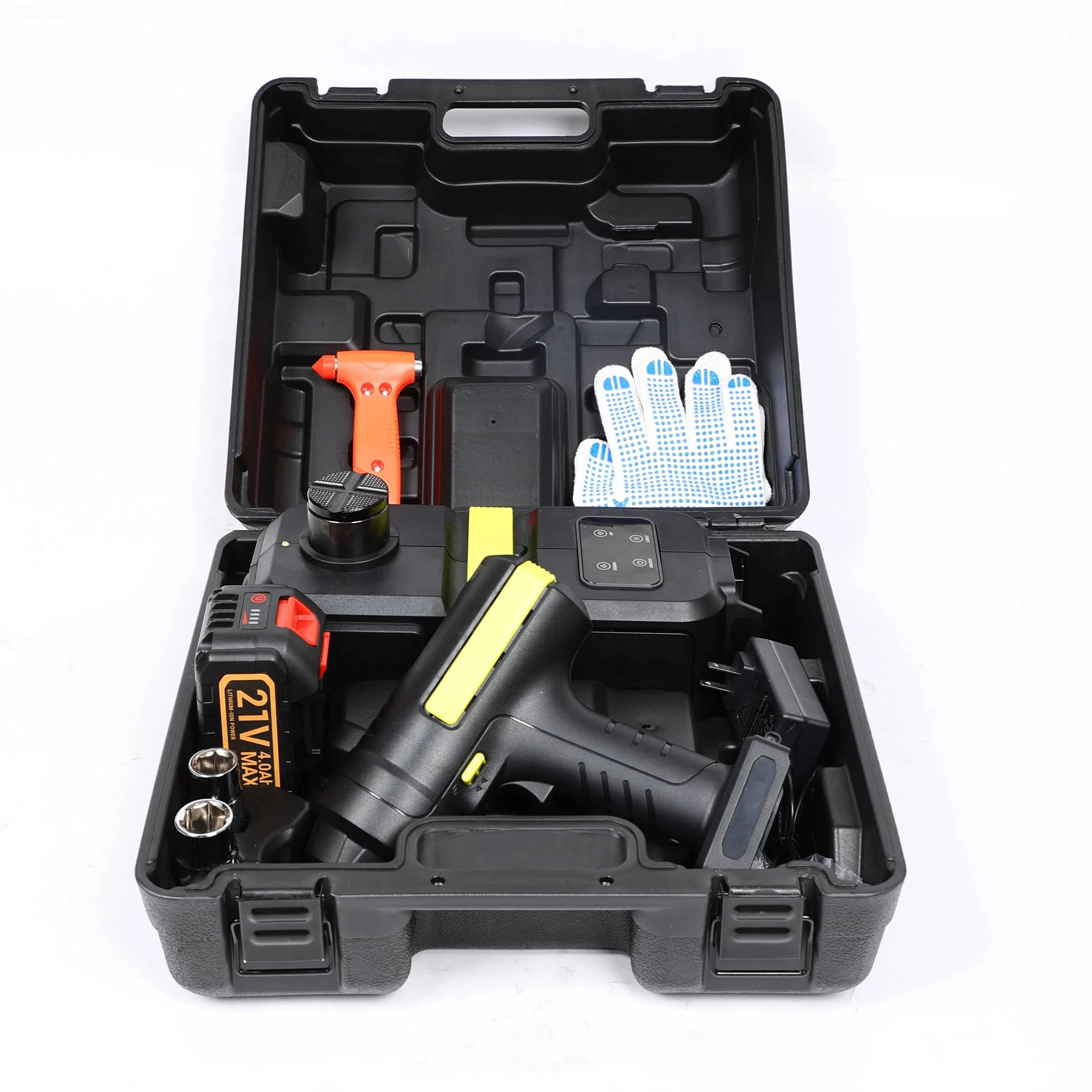 5t Cordless Car Jacks With 12V Lithium Battery Hydraulic Jack Kit No Electrical Socket Needed 3t Capacity Jack Wrench Set