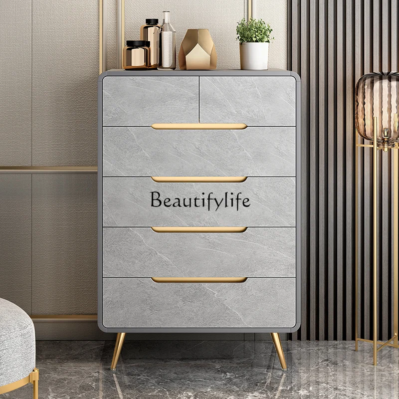 Italian Light Luxury and Simplicity Bedroom Large Capacity Combination Storage Cabinet Retro Chest of Drawer