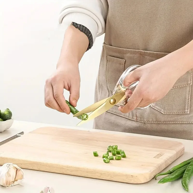 1PC Acrylic Crystal Scissors Kitchen Fish Cutting Meat Vegetables Home Art Sewing Cloth Leather Paper Tailor Office Garden New