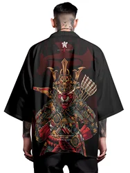 National Tide Japanese Samurai Style Men's Shirts New Streetwear Short Sleeve Loose Blouse Casual Clothes  men clothing