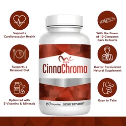 CinnaChroma 60 Cinnamon Capsules - Contains Chromium and Vanadium Pyridinate to Support Metabolic Cardiovascular Health