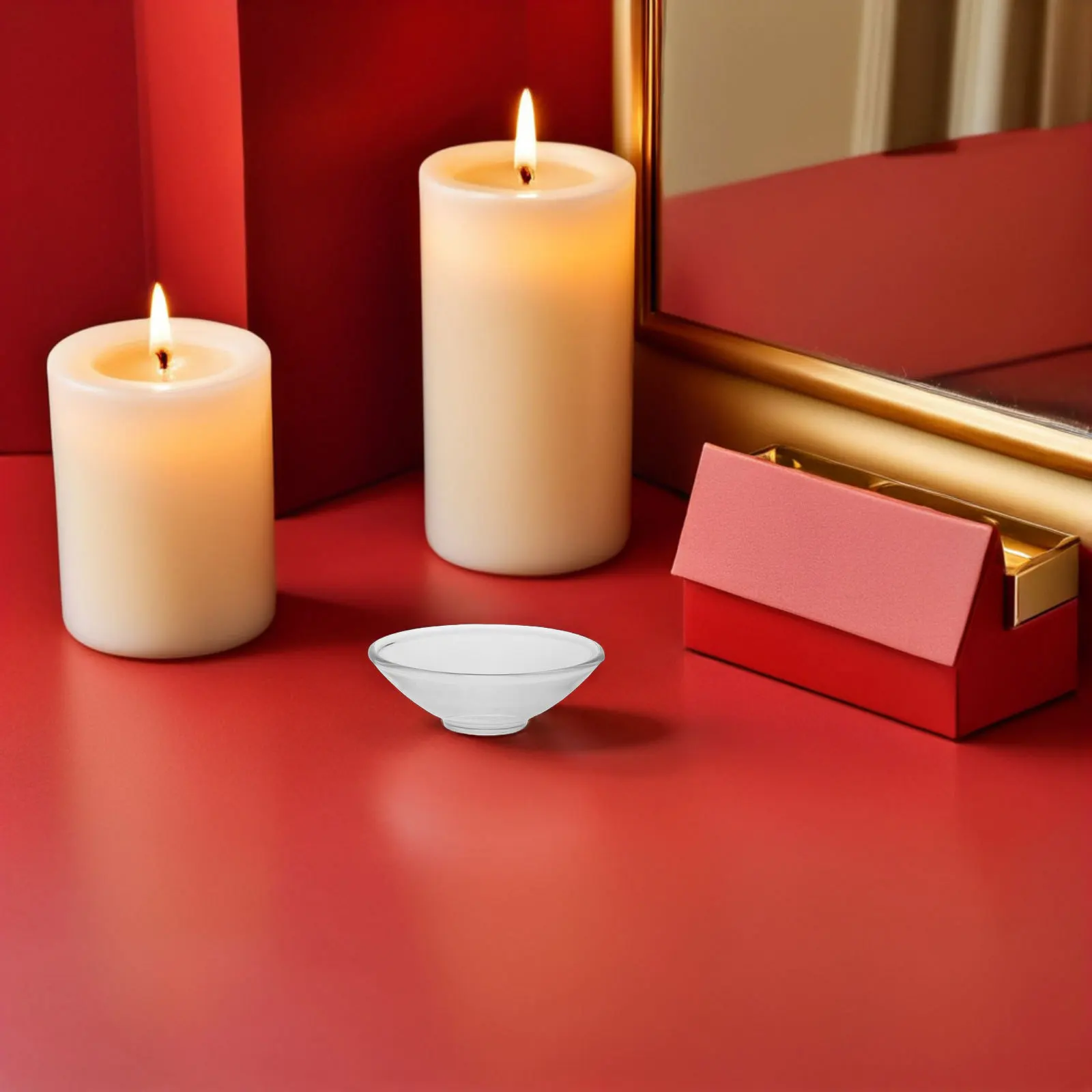 

6Pcs Reusable Drip Cups: Glass Bobeches for Taper Candlesticks Wax Catcher Shield Ring Protector Holder Decorative