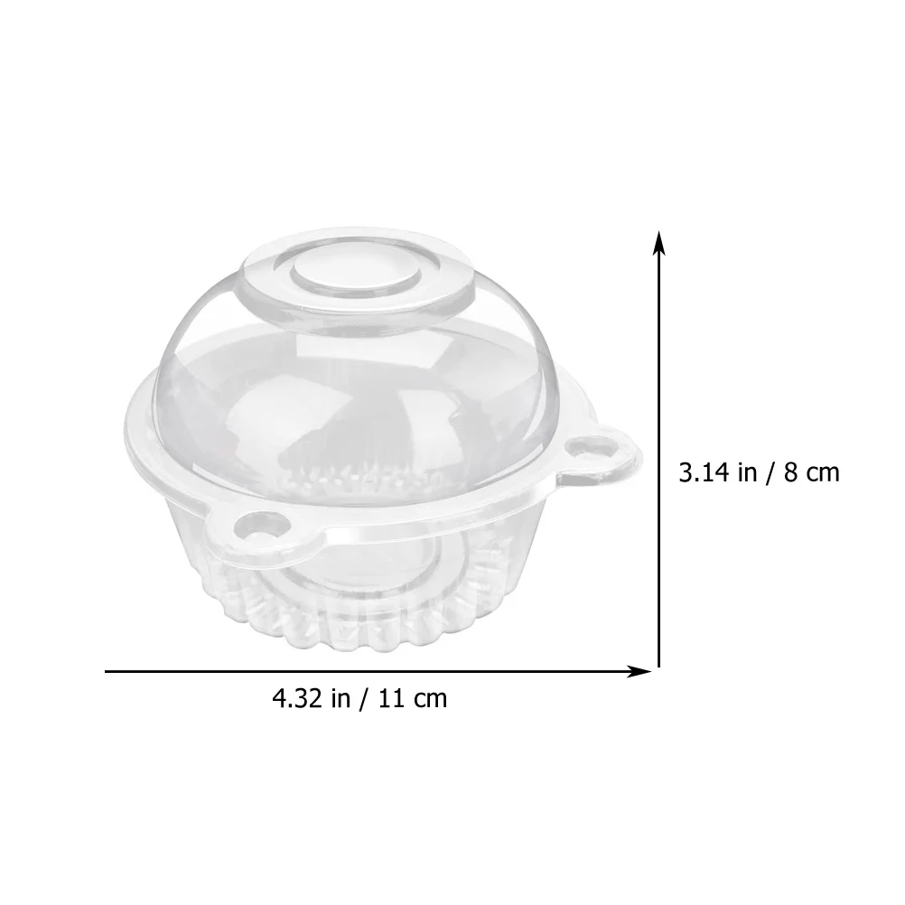 Cake Cup Cupcake Holders Bakery Boxes Mousse Cups Decorative Carrier Plastic Container with Lids Muffins