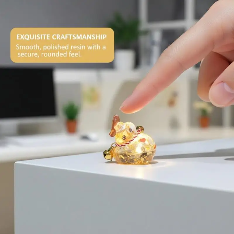 Cute Cartoon Gourd Animal Figurine Lucky Resin Ornament For Computer Monitor Edge Decor Office Desk Home Display Gift