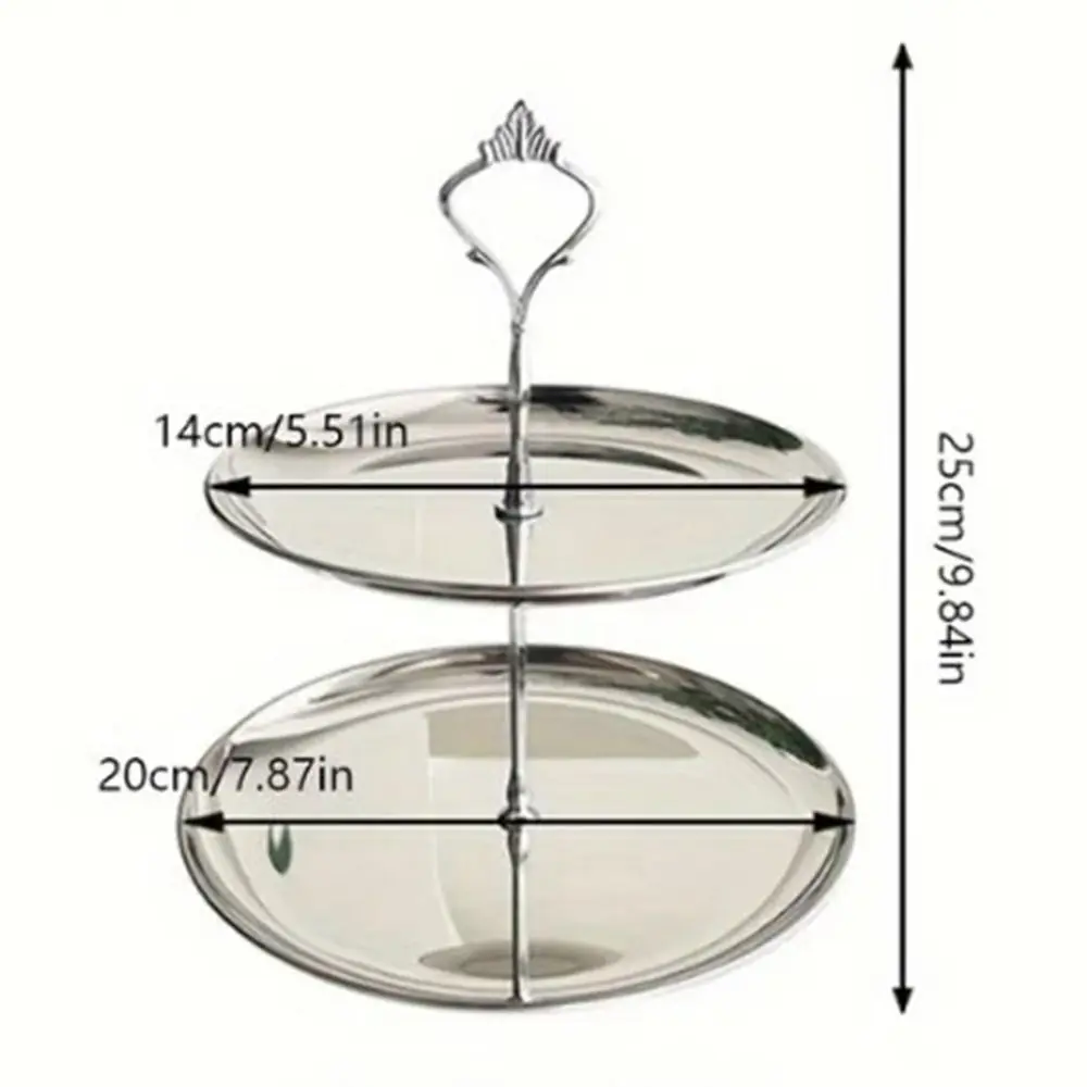 Stainless steel Stainless Steel Fruit Stand 2/3 Layer Not Easily Deformed Cake Dessert Tray Easy to Use With Handle