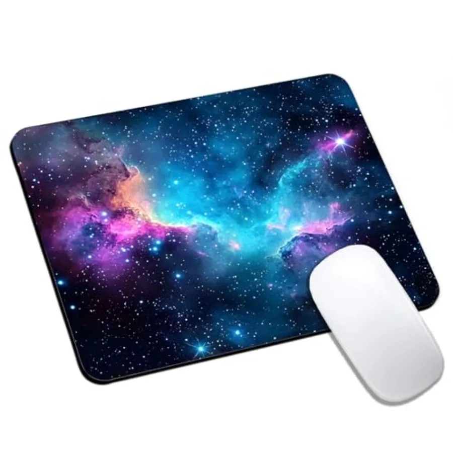 Universe Space Mouse Pads for Desk, Portable Computer Mouse Pad Small Square Mousepad, Non-Slip Rubber Base Design for Office D