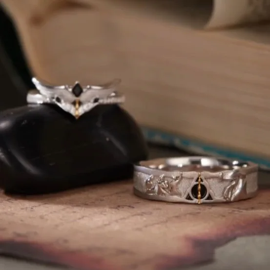 Deathly Hallows Couple Ring Movies Animation Personality Trend Introduction Opening Ring - view 3
