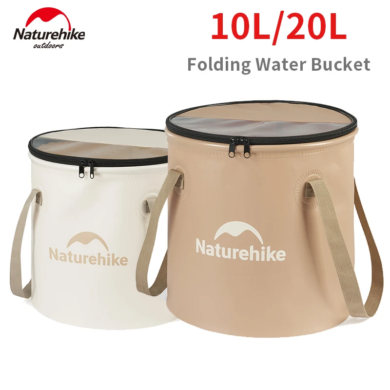 

Naturehike Folding Round Water Bucket With Lid 10L 20L Upgrade Water Bag Picnic Beach Fishing Outdoor Travel Camping Storage Box
