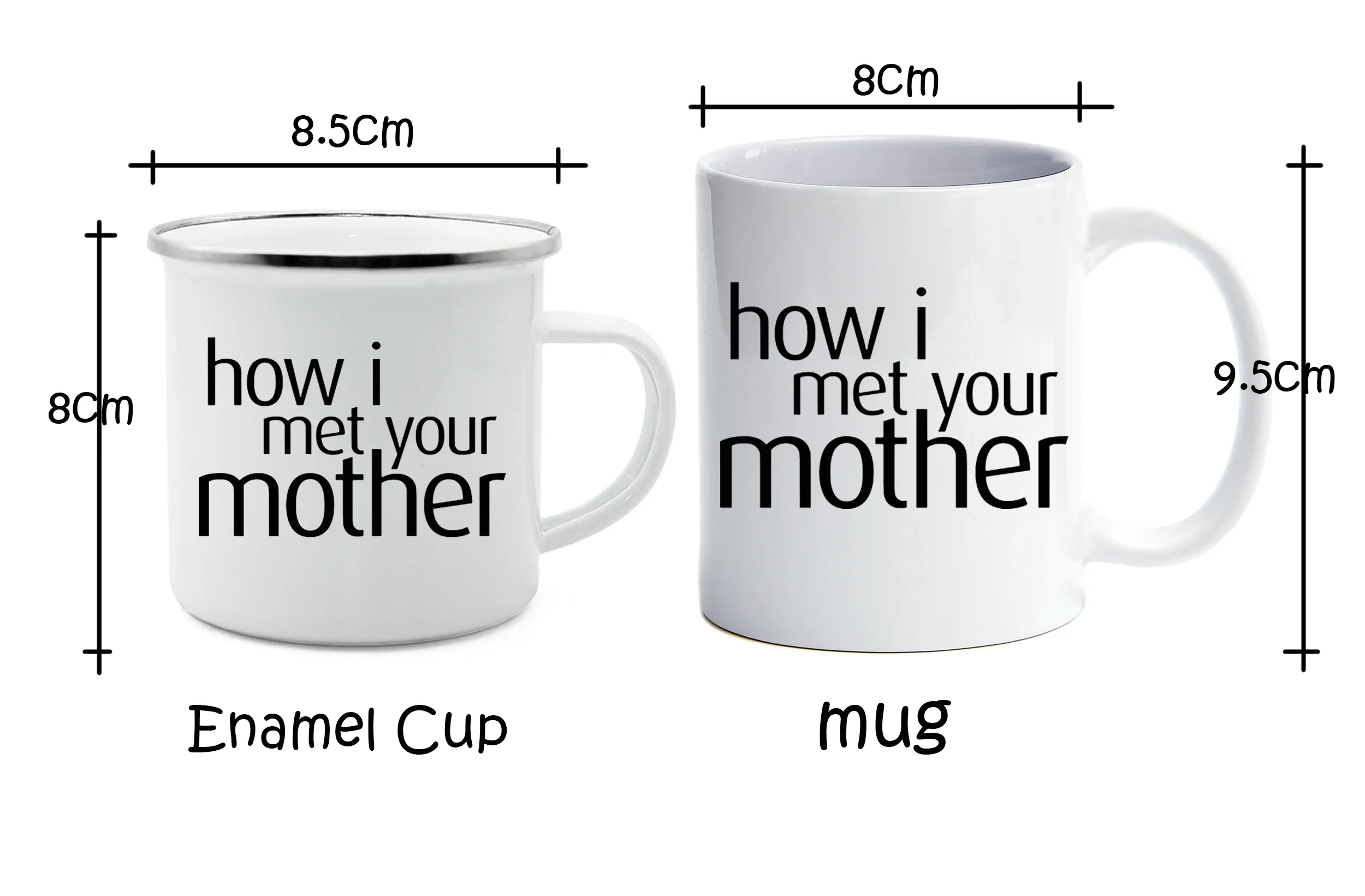 A cup DIY How i met your mother enamel cup coffee tea milk cup camping mug fans commemorative gift mug