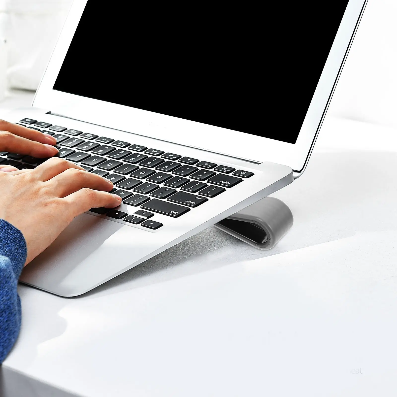 2 Pcs Silicone Laptop Holder Laptop Stand Bracket Adjustable Riser Desk Bed Notebook Computer Holder Wedge Silicone