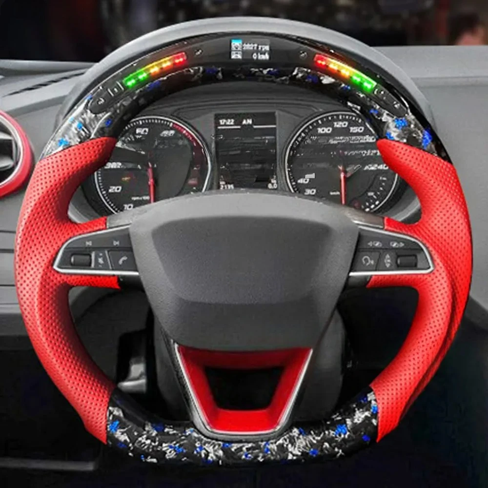 new Customized RPM LED Steering Wheel For Seat Leon FR Cupra 5F Ibiza 6F Arona Ateca Leon ST Alhambra 2014-2019