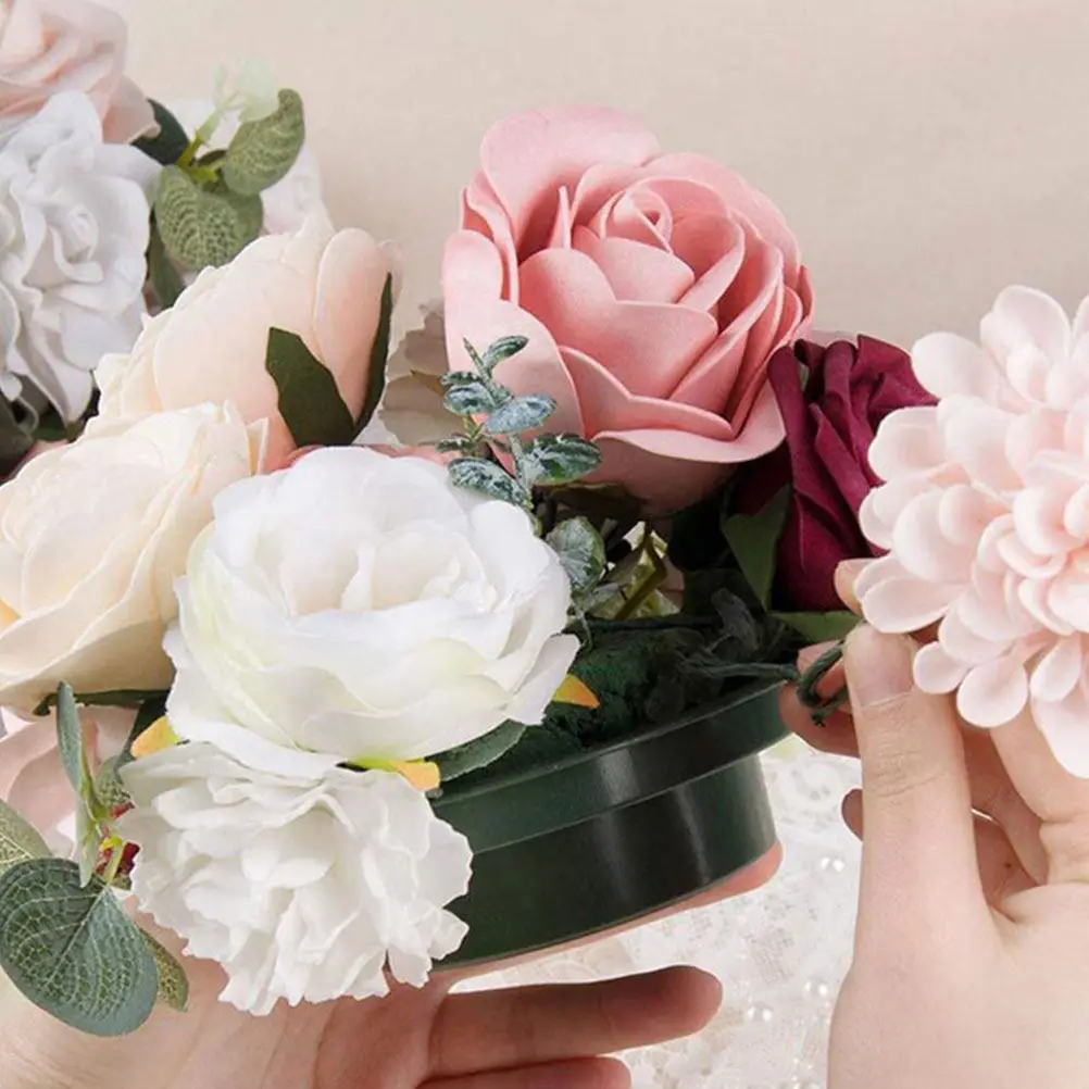 2Pcs Round Floral Mud Floral Arrangement Supplies Water Absorbent Flower Base for Flower Decor Bowl Wedding Event