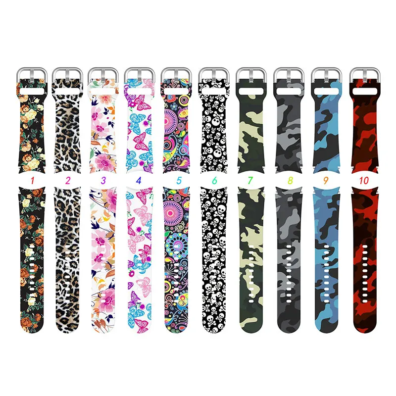 Leopard Printed Strap For Samsung Galaxy 4/5 40mm 44mm 5 Pro 45mm Silicone Bracelet For Watch 4 Classic 42mm 46mm Watchband+Case
