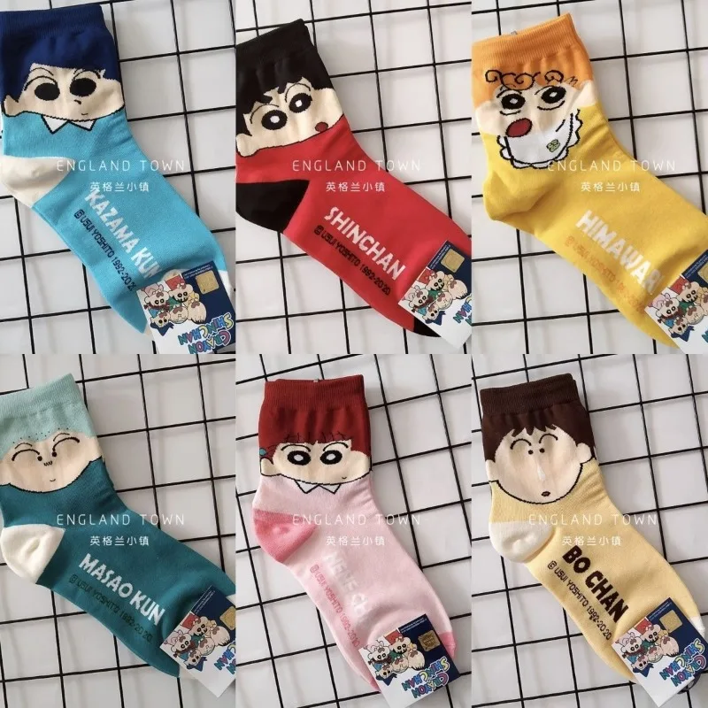 

Crayon Shin Chan Kawaii Anime Women's Socks Mid Tube Autumn and Winter Sports Anime Cartoon Cute Long Tube Socks Toys for Kids