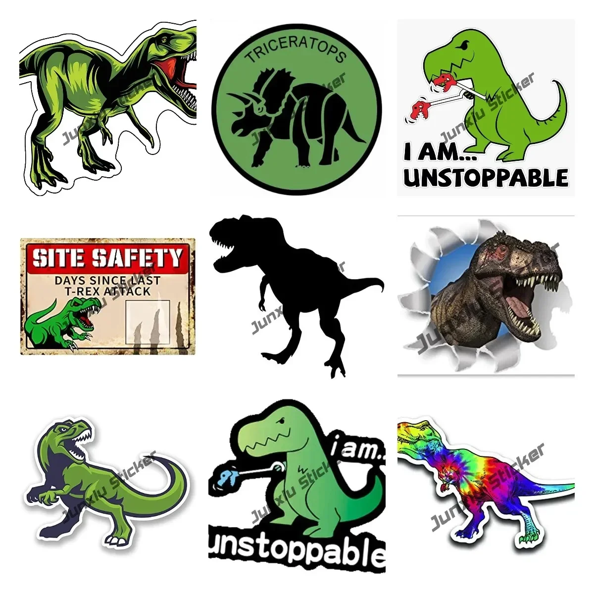 I Am Unstoppable T-Rex Vinyl Sticker Green T-Rex Decal Dinosaur Bumper Sticker Perfect for Laptops Tumblers Windows Cars Trucks