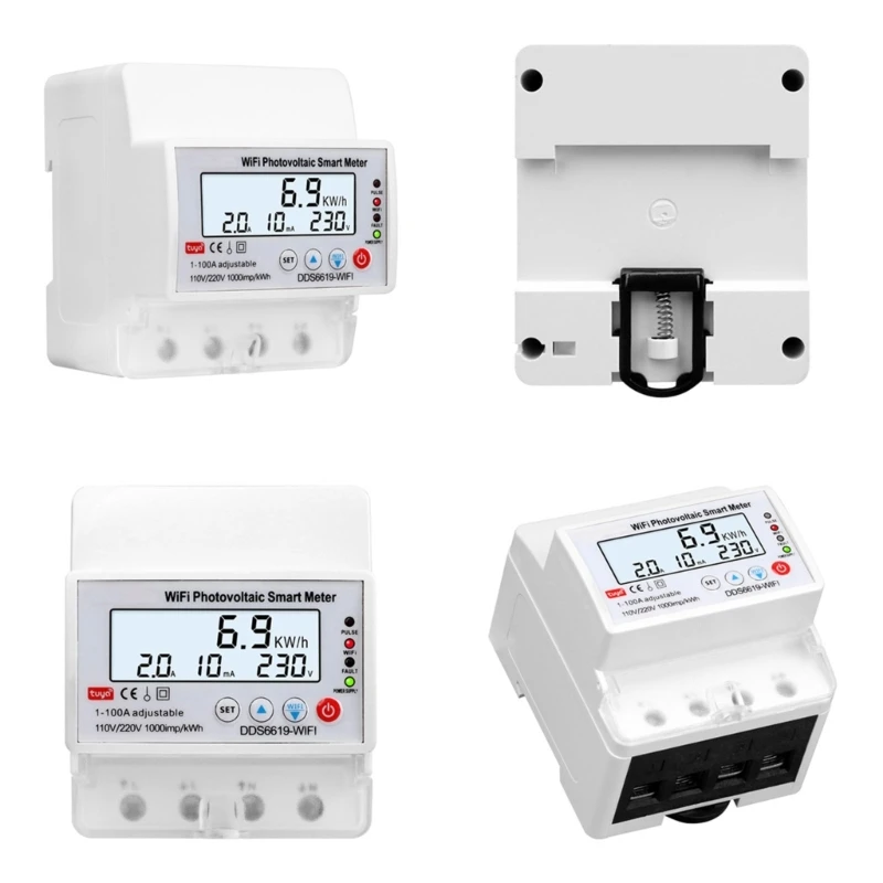 Medidor fotovoltaico inteligente WIFI, temporizadores, contador horas bidireccional Solar, aparatos electrónicos, envío