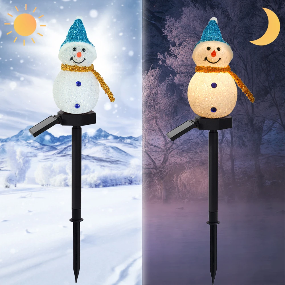 LED Solar Christmas Snowman Lights Outdoor Waterproof Garden Lawn Lamps Garland Yard Fence Light per la decorazione della festa delle vacanze