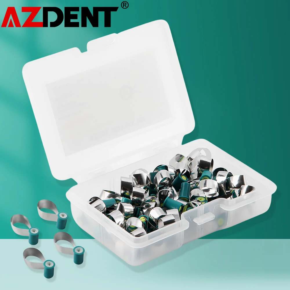 50 sztuk Azdent Dental Matrix Bands Matrix Steel Matrix Double-Side Contoured Anatomically Shaped Matrix Bands for Dentistry