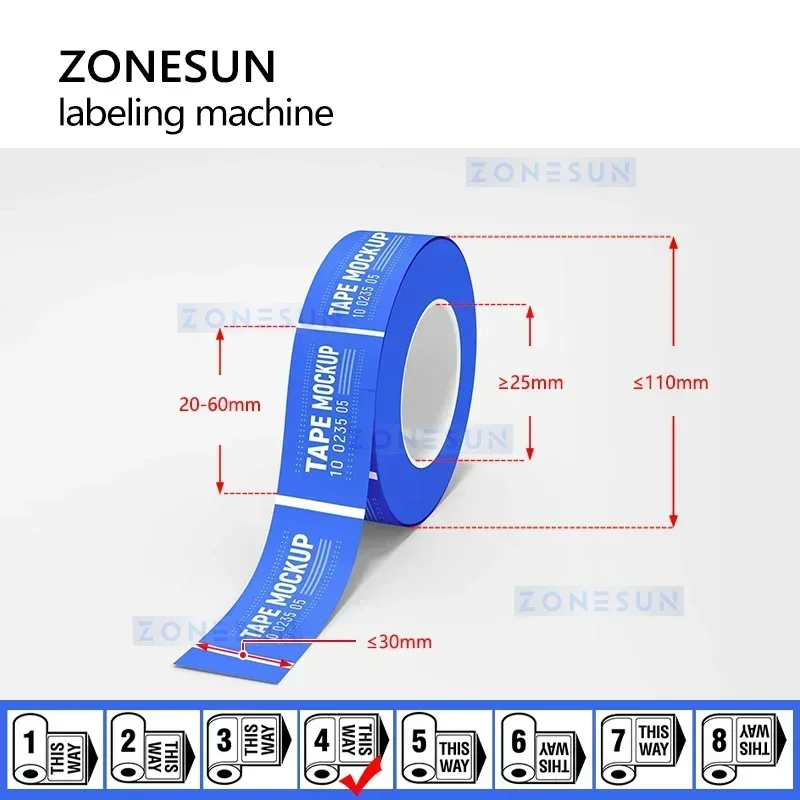 ZONESUN Dispenser di etichette portatile applicatore bottiglia adesivo adesivo etichettatura manuale cartellino del prezzo etichettatrice piatta ZS-YH60