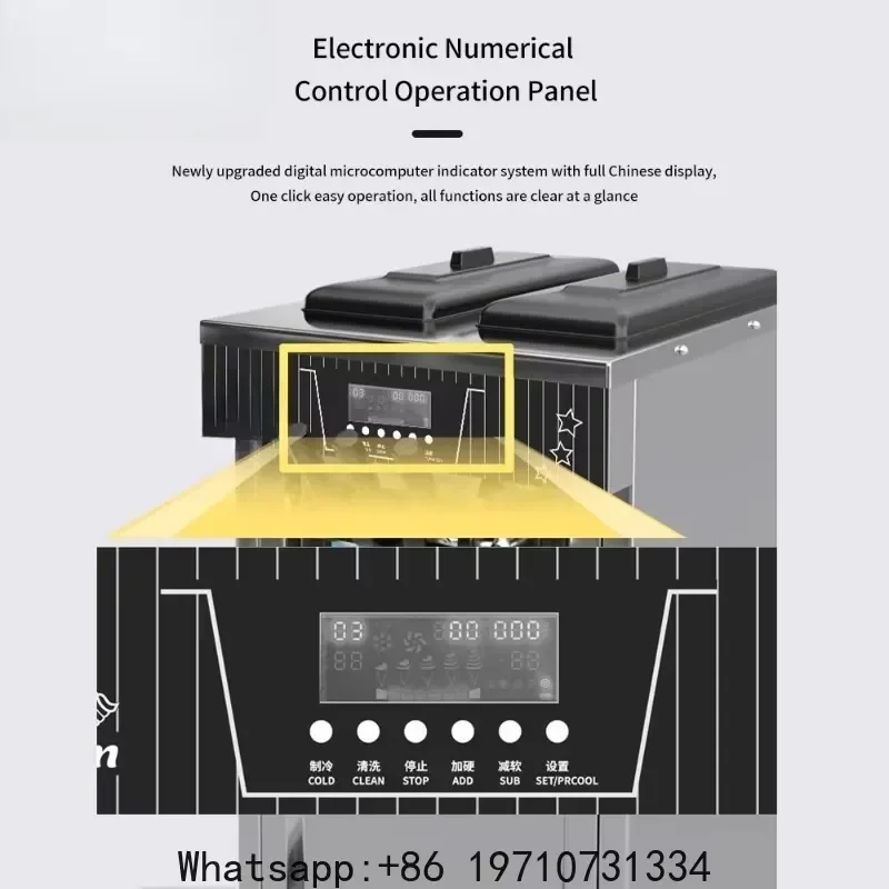 for Commercial Soft Ice Cream Machine 450W Desktop Automatic Maker Single Flavor Compact Design Easy Operation High