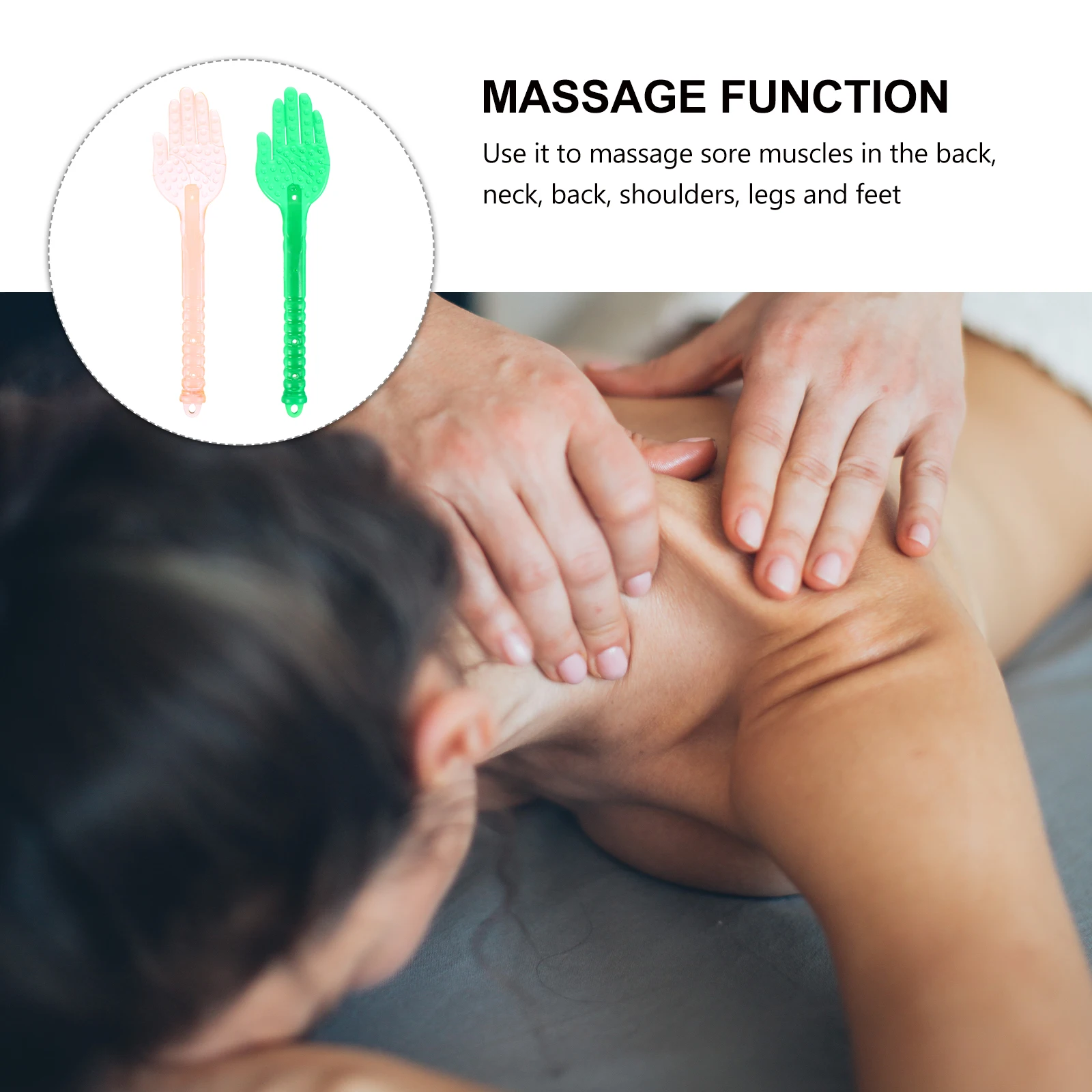 

2pcs Silicone Massage Pat Stick Back Neck Shoulder Leg Body Therapy Tool Fatigue Relief Acupoint Hammer Travel Portable Body