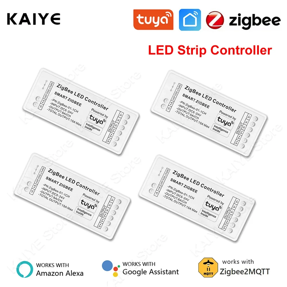 Tuya Zigbee LED Controller Works with RGBCCT/RGBW/CCT/Single color/RGB LED Strip DC12V 24V 5V Smart Life APP Voice Control Alexa