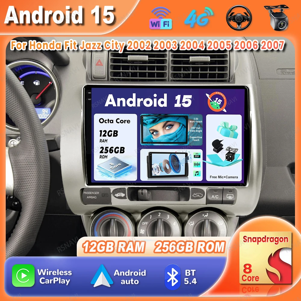 

Car Radio Android 15 For Honda Fit Jazz 2007 - 2014 Autoradio Navigation Stereo GPS Multimedia BT 4G LTE Viedo Player Head Unit