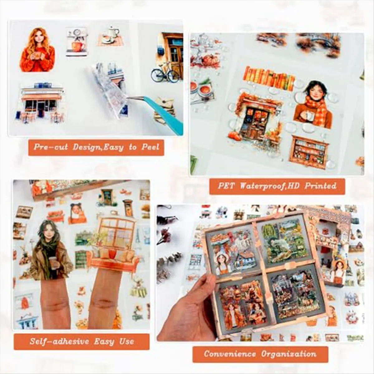 Best of 2026 100 Sheet Autumn Scrapbook Stickers for Scrapbooking Supplies, 100 Sheets Transparent PET Scenery Journal Stickers
