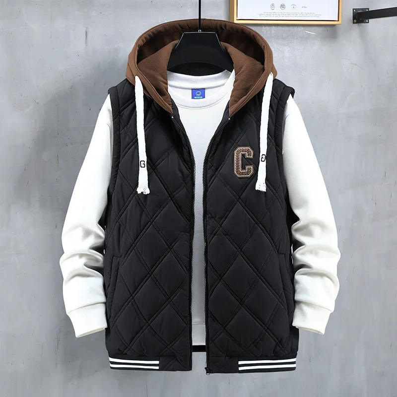 New winter plus size cotton vest men vest new thick hooded vest jacket 12xl 11xl 10xl 190kg