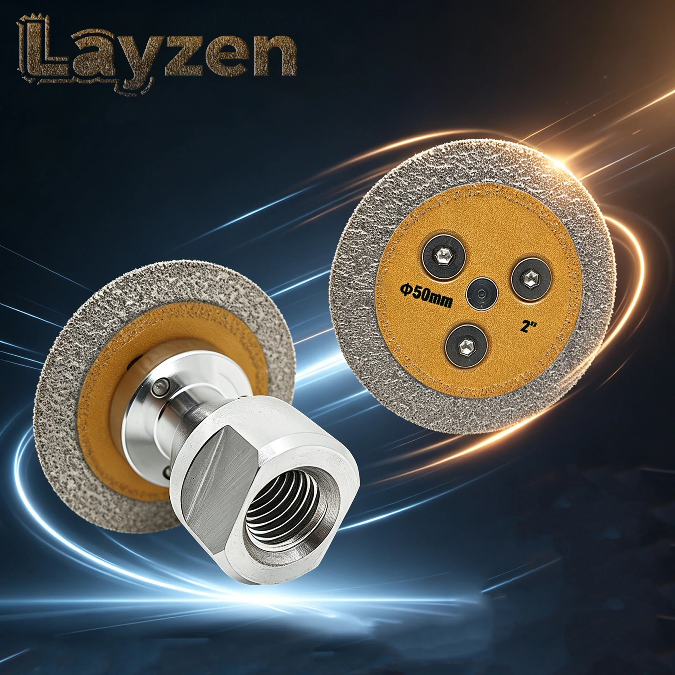 

Layzen M14 Vacuum Brazed Diamond Disc 50mm 2Inch Grit 40/50 For Tile Glass Marble Granite Sandstone Concrete Engraving Grinding