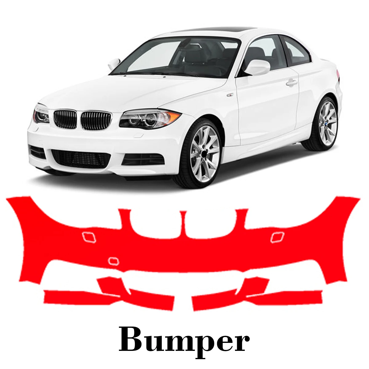 

Car Precut Paint Protection Film Front Bumper Anti-scratch Exterior TPU PPF For BMW 1 Series M-Sport 2008-2013