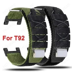 Sport Nylon Loop Strap for T92 Smart Watch Band 22mm Bracelet Replacement Wristband Women Men Watchbands Watches Accessories