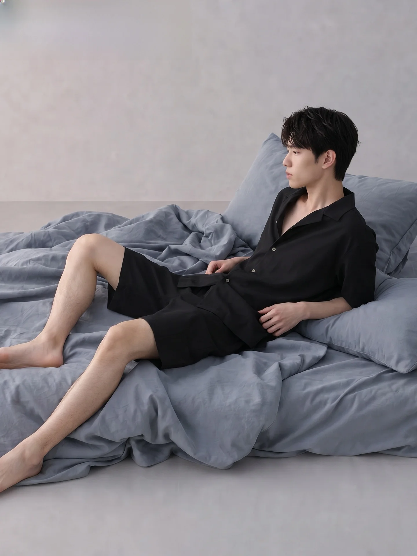 pigiama-estivo-da-uomo-a-maniche-corte-in-puro-cotone-vestibilita-ampia-set-di-vestiti-per-la-casa-comodo-e-traspirante-modello-maschile-tuta-per-il-tempo-libero