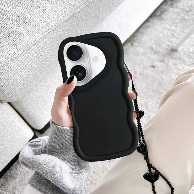 17 ウェーブ型シリコン製スマホケース iPhone 16 16E 15 11 8 7Plus 8Plus 17Promax 17Pro XSMax X XS XR カバー