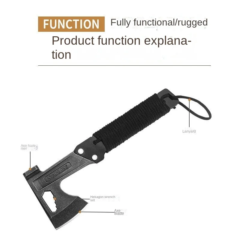 Outdoor camping multifunctional tactical axe camping sapper outdoor hammer axe