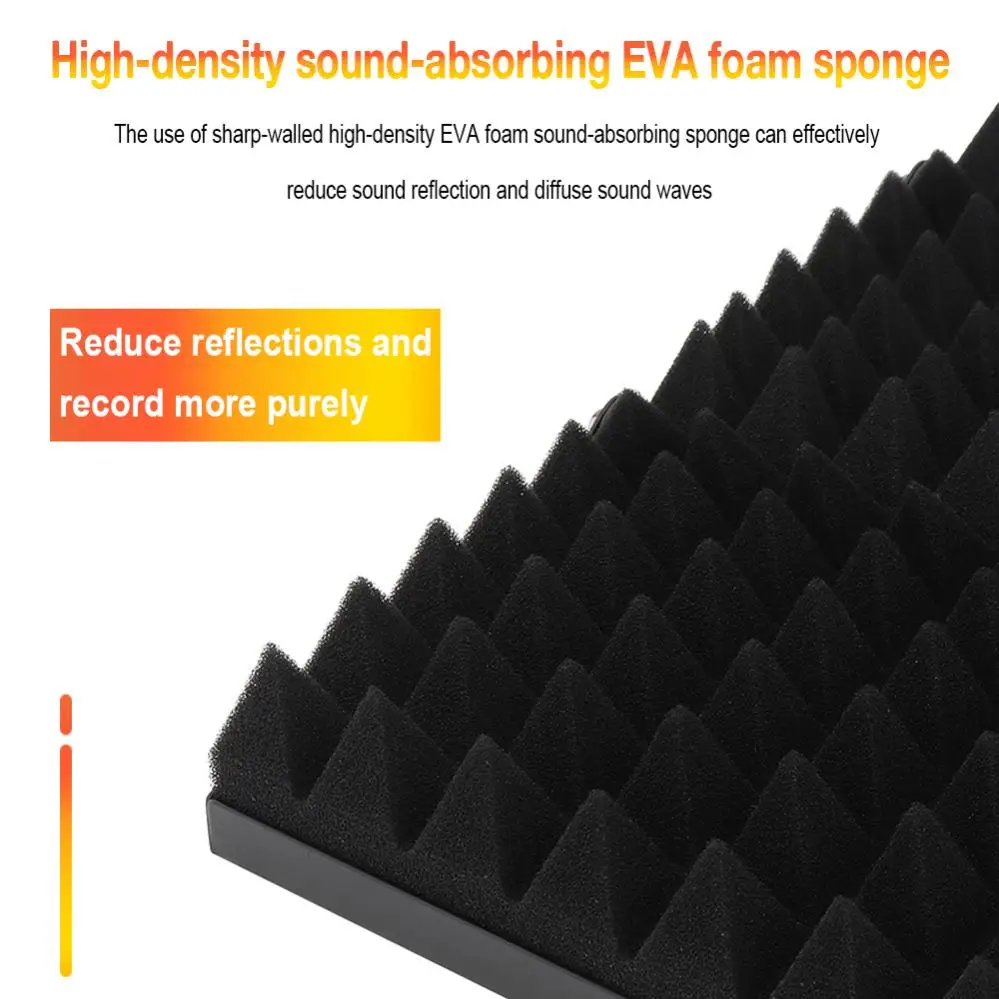 Schermo isolante per microfono Schermo antivento con superficie curva da pannello 3/5 Schiuma assorbente filettata pieghevole 3/8 -5/8 per studio di registrazione
