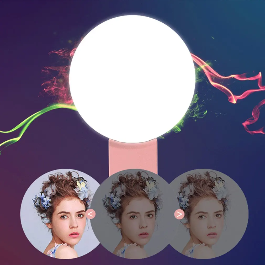 ขนาดเล็กขนาดเซลฟี่ LED แฟลชสำหรับโทรศัพท์มือถือสมาร์ทโฟนแบบพกพา Selfie ไฟฉาย Mini กล้องไฟฉาย