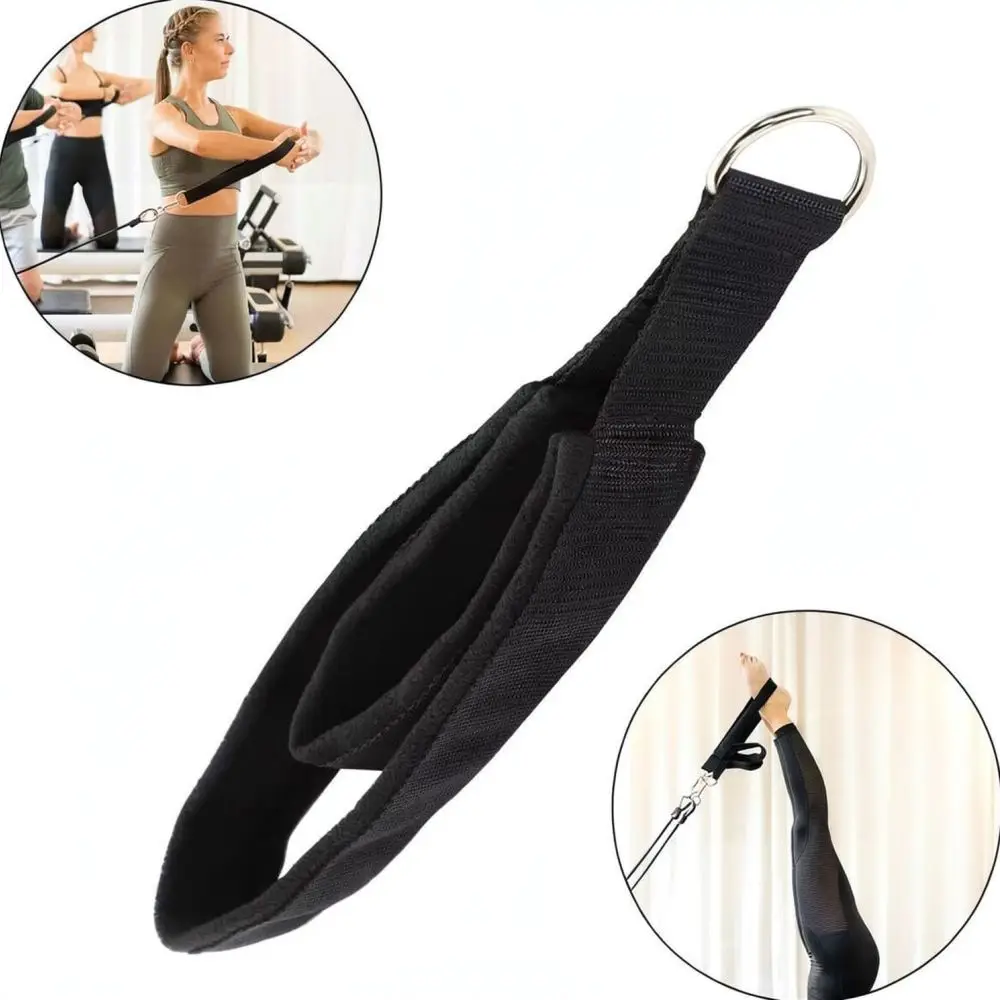 Pilates Yoga Double Loop Strap For Belle Ankle Cuff Wrist Band D Ring Connector Exercise Fitness Training Tool