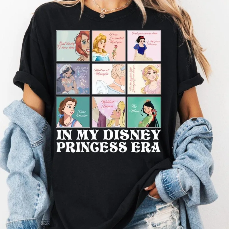 رحلة عبر عصر أميرات ديزني العتيقة تيانا ارييل وسندريلا القمصان والقمصان. مثالية لجميع المواسم #1