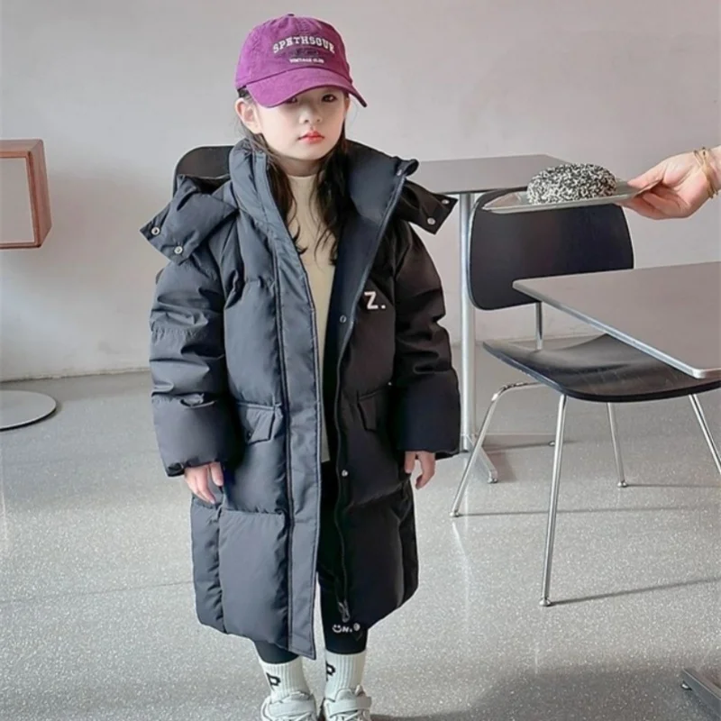 

Girls Down Coat Overcoat Jacket Windbreak Outerwear 2024 Long Thicken Winter Warm High Quality Christmas Gift Children's Clothin