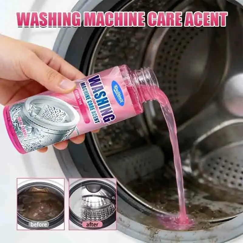 

100ml Washing Machine Cleaner Liquid, Deep Cleaning Care Agent for Top/Front Load Machines, with Odor0Grime Remover