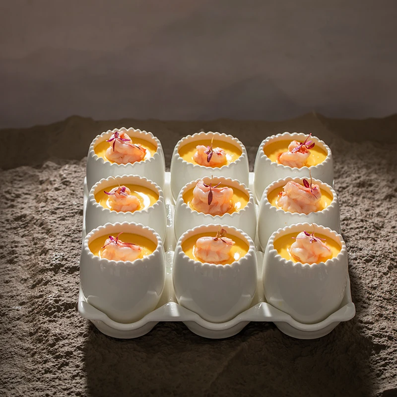 Hotel Restaurant Health Soup Position Hotel Hot Pot Restaurant Features Square Nine-grid Steamed Egg Saucer Bowl