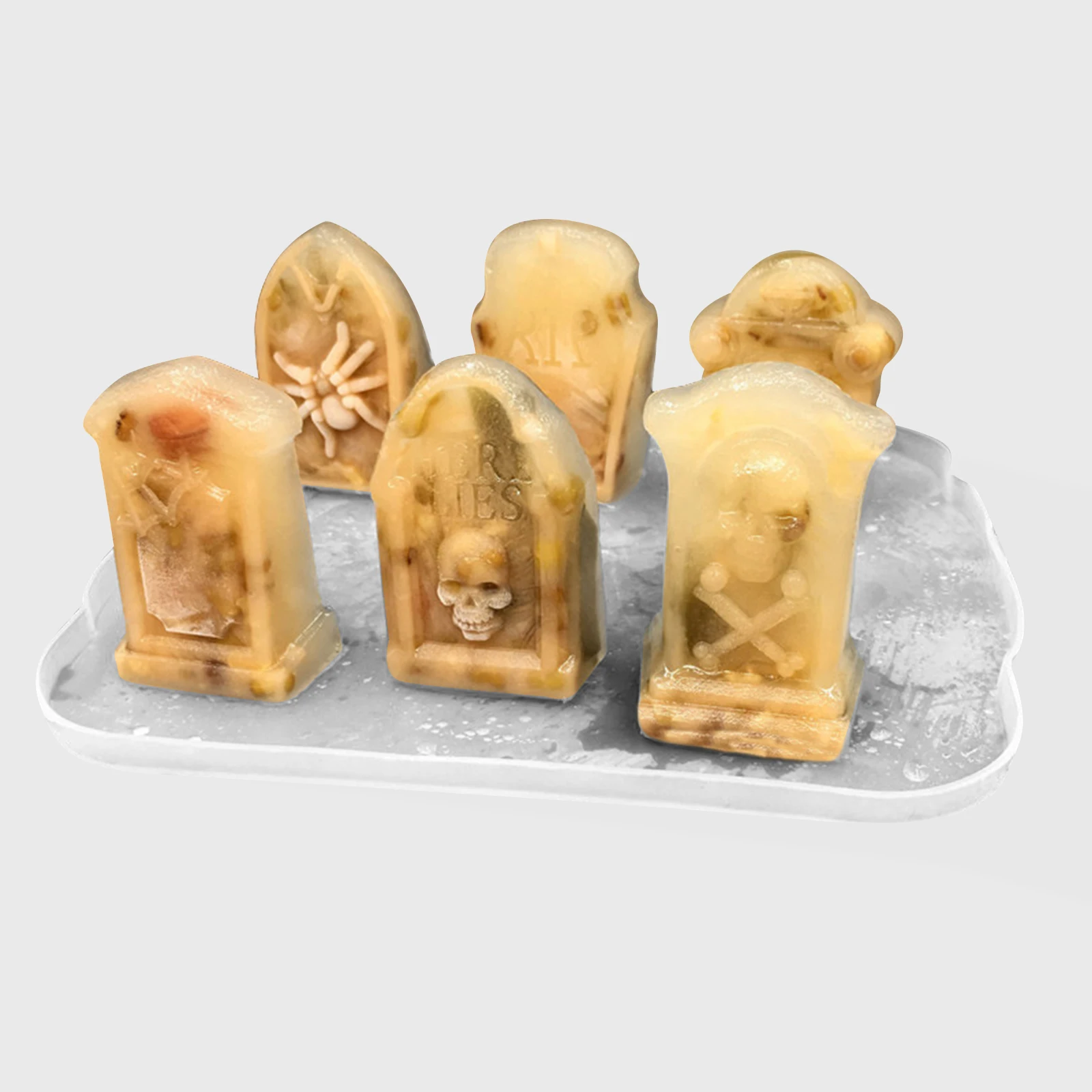 

Ice Box Mold Halloween Molds Reusable Cubes Tray with Lid Coffin Cylinder for