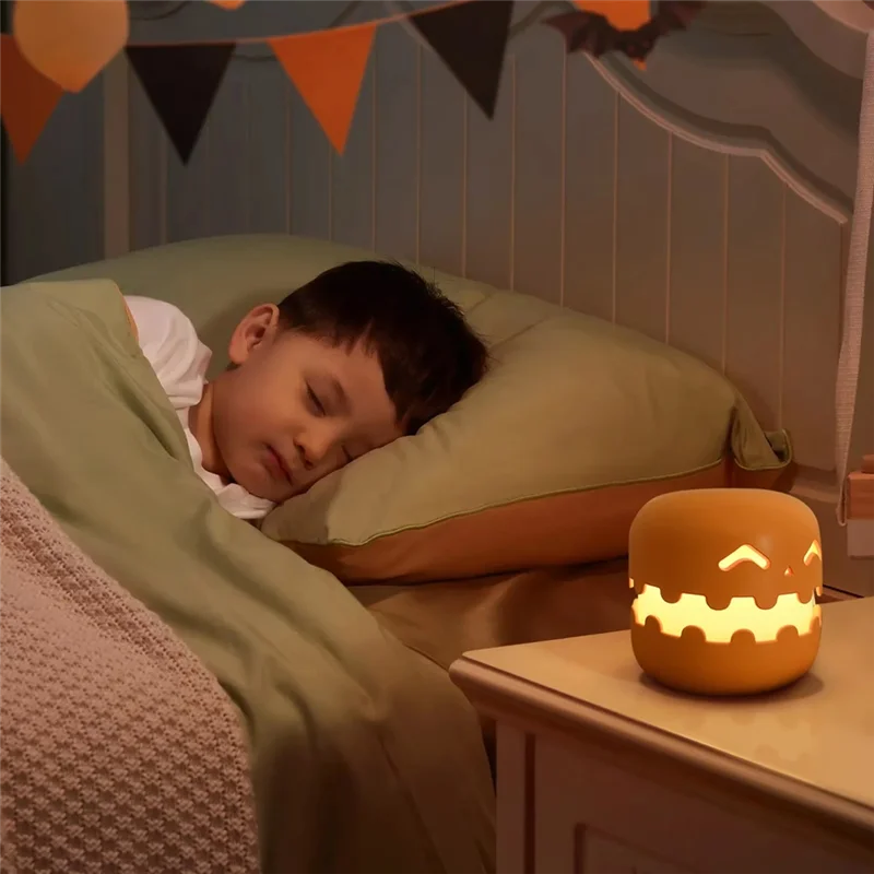 ABRE-luz nocturna de calabaza, luz nocturna recargable por USB para decoración del hogar, adornos de decoración de habitación, regalo perfecto para niños
