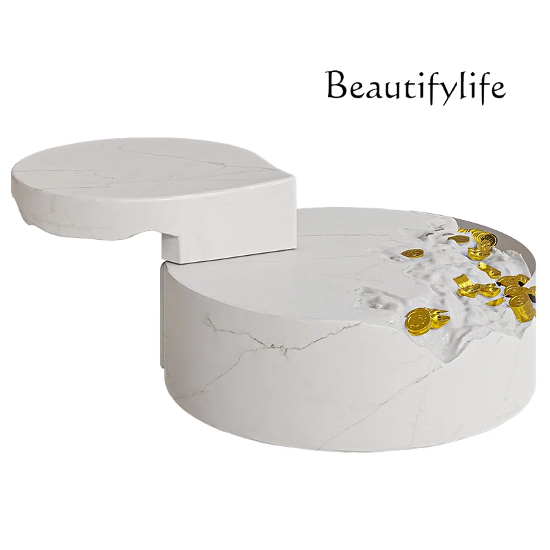 

Living room household small apartment rotating multi-function transparent modern advanced sense